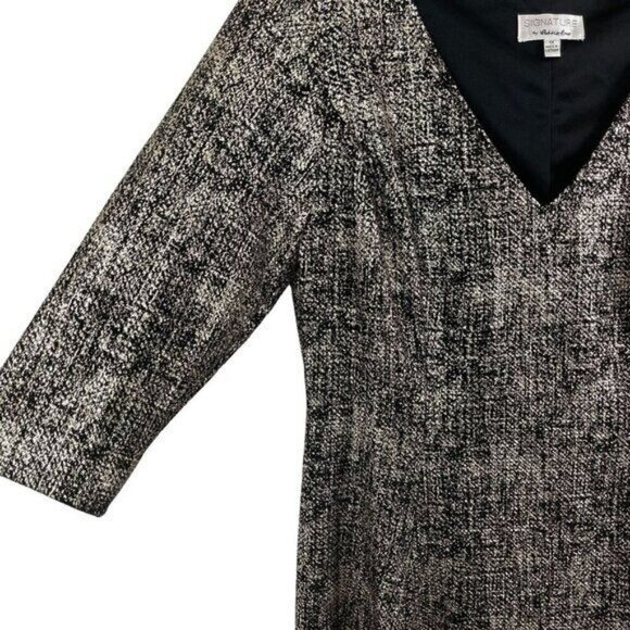 Signature By Robbie Bee Women A-Line 3/4 Sleeve V-Neck Dress Size 1X - Picture 7 of 10